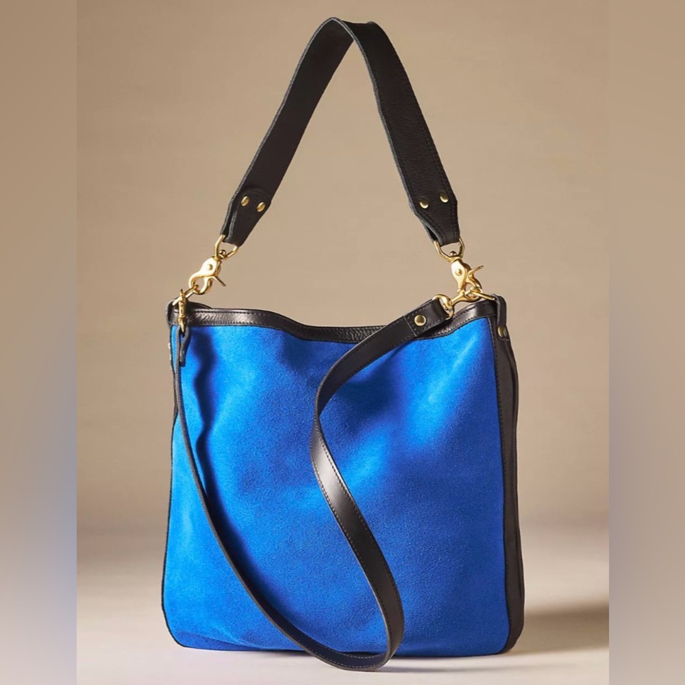 NWT Clare V ‘Veronique’ in Electric Blue w/ Black Lamba Border